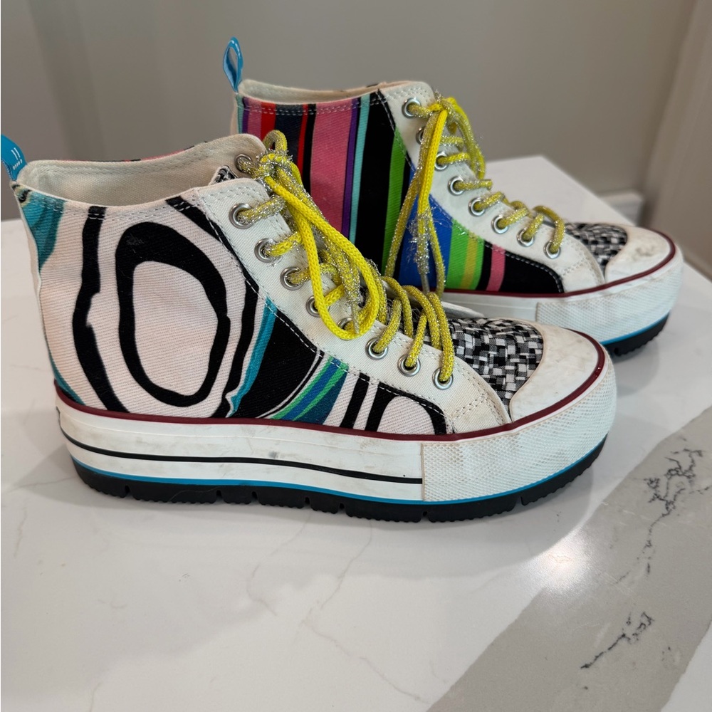 Euro Desiqual Women’s Multi-Color Platform High-Top Sneakers 38 US 7.5